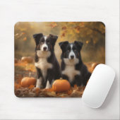 Border Collie Puppy Herfst Delight Pompoen Muismat (Met muis)