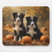 Border Collie Puppy Herfst Delight Pompoen Muismat (Voorkant)
