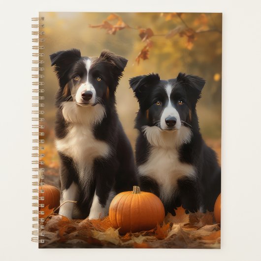 Border Collie Puppy Herfst Delight Pompoen Planner (Voorkant)