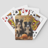Border Collie Puppy Herfst Delight Pompoen Pokerkaarten (Achterkant)