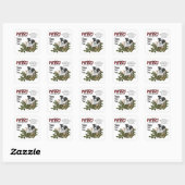 Border Collie Puppy Holly Basket Kerstmis Vierkante Sticker (Vel)