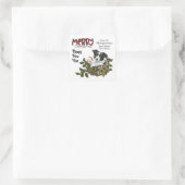 Border Collie Puppy Holly Basket Kerstmis Vierkante Sticker (Tas)