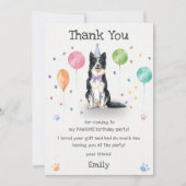 Border Collie Puppy Honden Verjaardag Bedanktkaart Kaart (Voorkant)