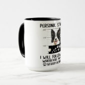 Border Collie Puppy ik zal je volgen Mok (Voorkant links)