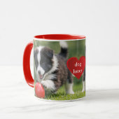 Border Collie Puppy met Rode Bal Koffie Mok (Voorkant links)