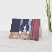 Border Collie Puppy Personalized Birthday Kaart (Voorkant)