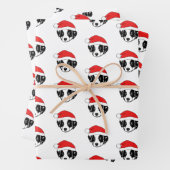 Border Collie Puppy Santa Hat Inpakpapier Vel (In situ)