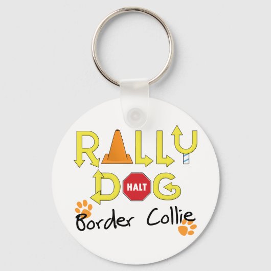 Border Collie Rally Dog Sleutelhanger (Voorkant)