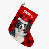 Border Collie Red Buffalo gespeeld met de naam van Grote Kerstsok (Voorkant (Hangend))