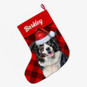 Border Collie Red Buffalo gespeeld met de naam van Grote Kerstsok (Achterkant (Hangend))