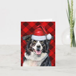 Border Collie Red Buffalo speelde Kerstmis Feestdagen Kaart