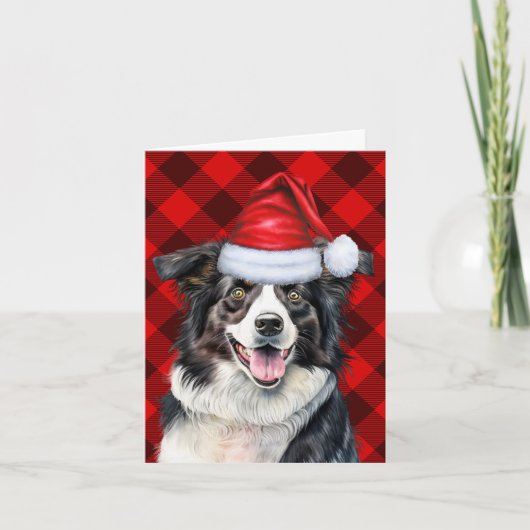 Border Collie Red Buffalo speelde Kerstmis Feestdagen Kaart (Voorkant)