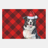 Border Collie Red Buffalo speelde Kerstmis Inpakpapier Vel (Voorkant 3)