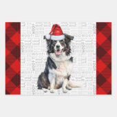 Border Collie Red Buffalo speelde Kerstmis Inpakpapier Vel (Voorkant)
