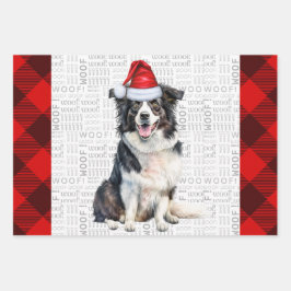 Border Collie Red Buffalo speelde Kerstmis Inpakpapier Vel