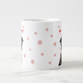 Border Collie Red Heart Bandana Christmas Grote Koffiekop (Voorkant)