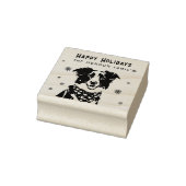 Border Collie Red Heart Bandana Christmas Photo Rubberstempel (Stempel)