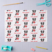 Border Collie Red Heart Bandana Christmas  Tissuepapier (Craft)