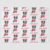Border Collie Red Heart Bandana Christmas  Tissuepapier (Voorkant)