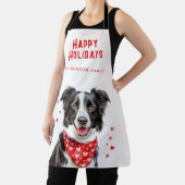 Border Collie Red Heart Bandana Kerstmis Schort (Insitu)