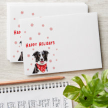 Border Collie Red Heart Bandana retouradres