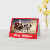 Border Collie Reindeer Kaart (Gele Bloem)