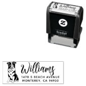 Border Collie retouradres Hond Eigenaar Zelfinktende Stempel (In situ)