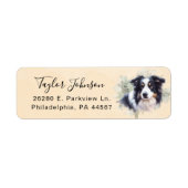 Border Collie Retouradreslabel Etiket (Voorkant)