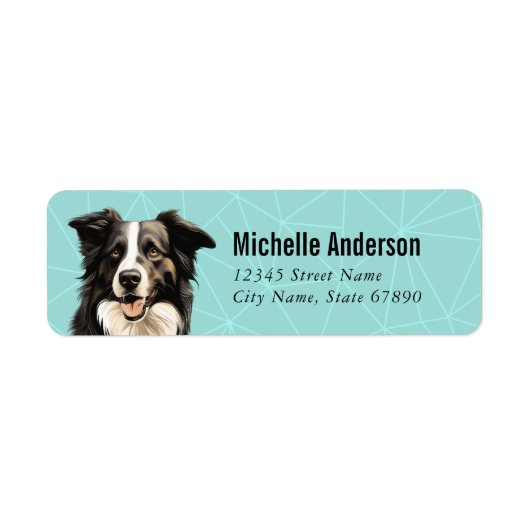 Border Collie Retouradreslabels Etiket (Voorkant)