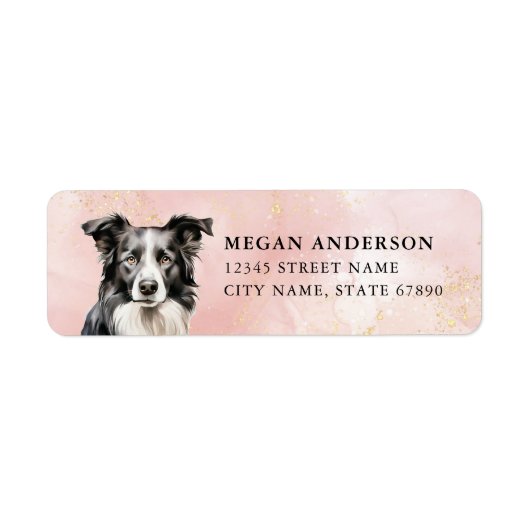 Border Collie Retouradreslabels Etiket (Voorkant)