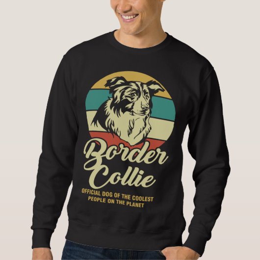 Border Collie Retro Dog   For Men Women Trui (Voorkant)