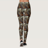Border Collie Riding Motorfiets Halloween Eng Leggings (Achterkant)