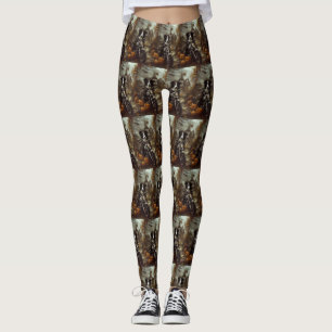 Border Collie Riding Motorfiets Halloween Eng Leggings