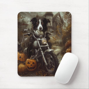 Border Collie Riding Motorfiets Halloween Eng Muismat