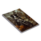 Border Collie Riding Motorfiets Halloween Eng Notitieboek (Rechterzijde)