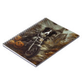 Border Collie Riding Motorfiets Halloween Eng Notitieboek (Linkerzijde)