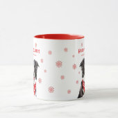 Border Collie Rode Hart Sjaal Kerstmis Mok (Midden)