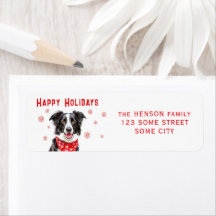 Border Collie Rode Hart Sjaal Retouradres 