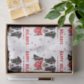 Border Collie Rode Harten Sjaal Kerstmis Tissuepapier (Geschenk)
