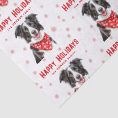 Border Collie Rode Harten Sjaal Kerstmis Tissuepapier (Detail)