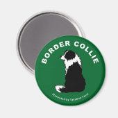 Border Collie ronde magneet (Voorkant / Achterkant)