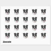 Border Collie Ronde Sticker (Vel)