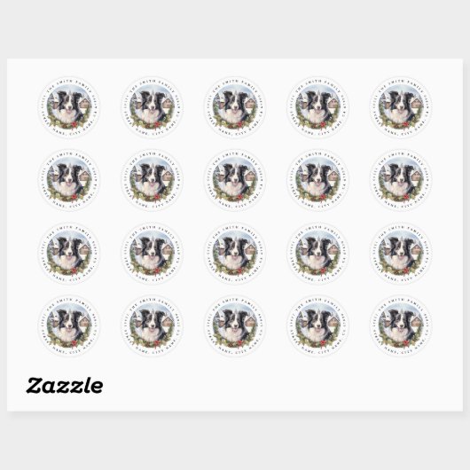Border Collie ronde Stickers (Vel)