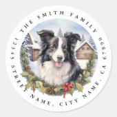 Border Collie ronde Stickers (Voorkant)