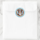 Border Collie ronde Stickers (Tas)