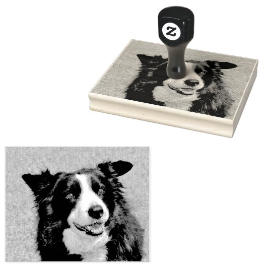 Border Collie Rubberstempel (Gestempeld)