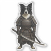 Border Collie Samurai Sticker (Voorkant)