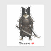 Border Collie Samurai Sticker (Vel)