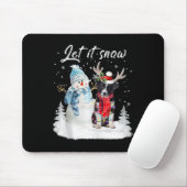 Border Collie Santa Dog Kerstmis Snowman Xmas Paj Muismat (Met muis)
