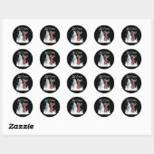 Border Collie Santa Dog Kerstmis Snowman Xmas Paj Ronde Sticker (Vel)